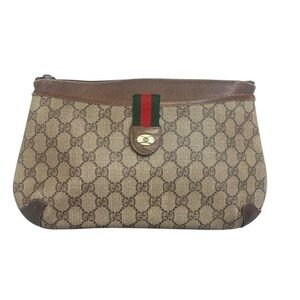 Gucci vintage gg signature canvas clutch bag